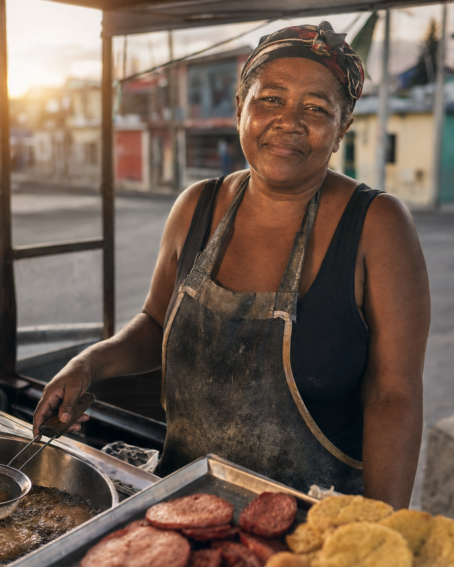 Emprendedora dominicana en su negocio